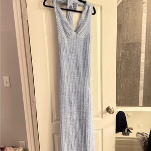 Peppermayo Chantelle Light Blue Knit Maxi Dress